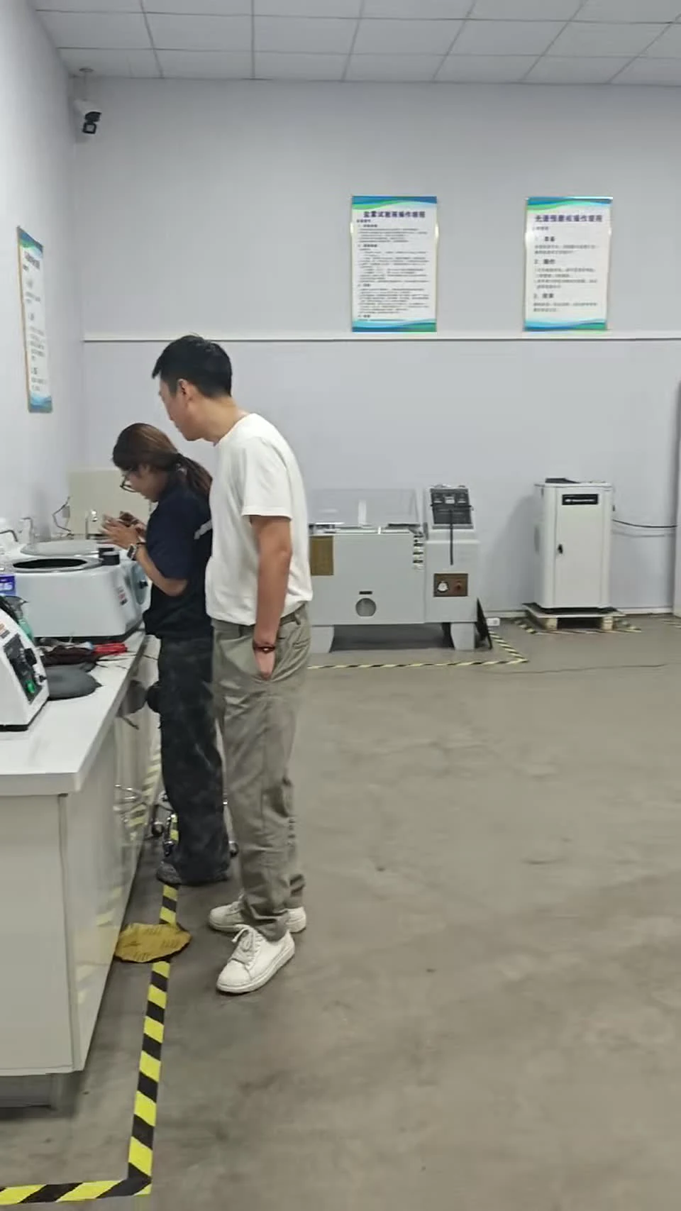 Equipment and personnel inside the laboratory